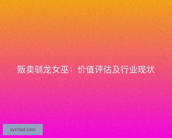 贩卖驯龙女巫：价值评估及行业现状