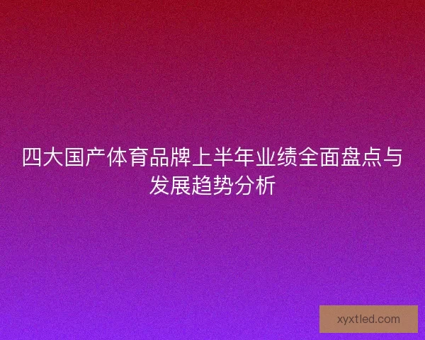四大国产体育品牌上半年业绩全面盘点与发展趋势分析